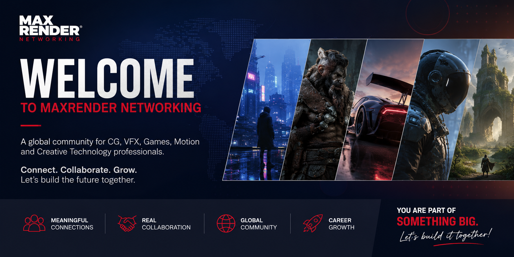 MaxRender Networking - comunidade global de profissionais de CG, VFX, games e tecnologia criativa